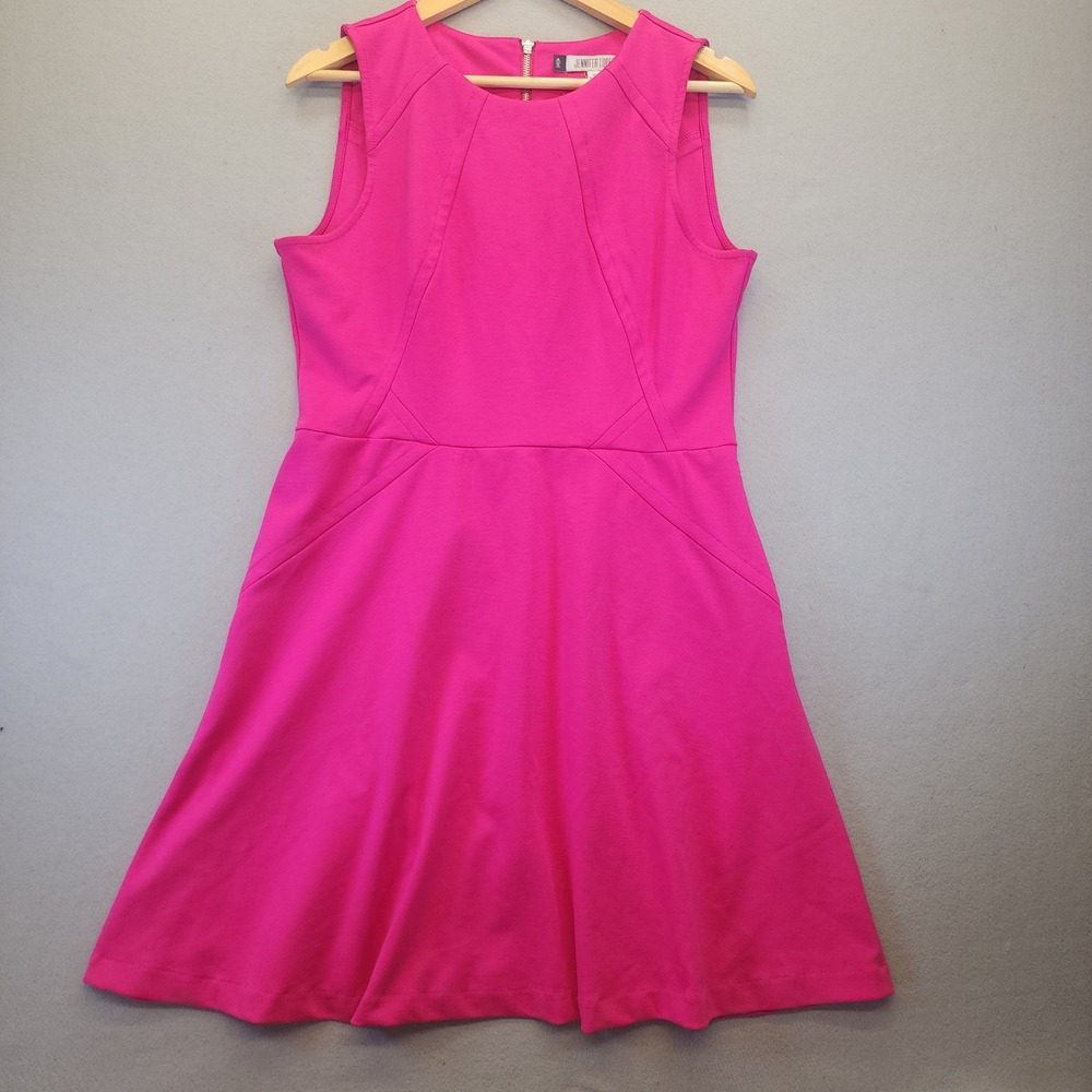 Vibrant Jennifer Lopez Sleeveless Hot Pink A-Line Dress Size 14